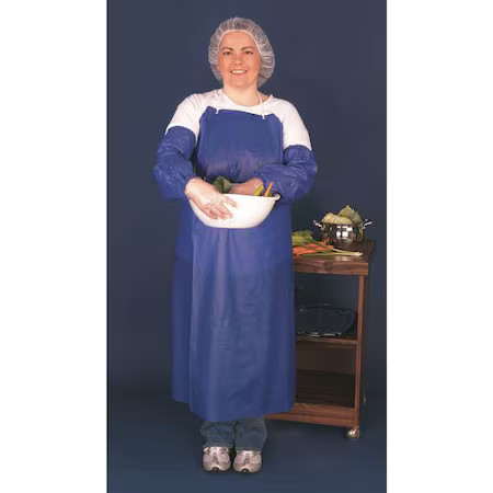 Mcr Safety O63r4 Disposable Apron, Vinyl, Blue, 45"X35", Pk12,  Vinyl,  Heat