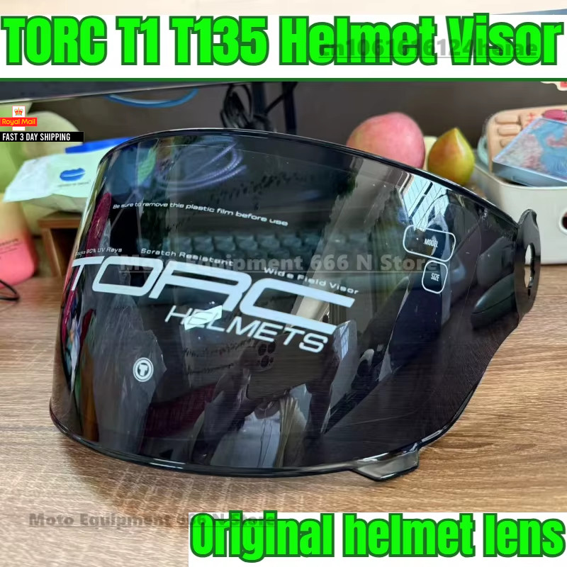 For TORC T1 Helmet Visors Carbon Fibre Full Helmet Lens T135 Helmets Lens Black