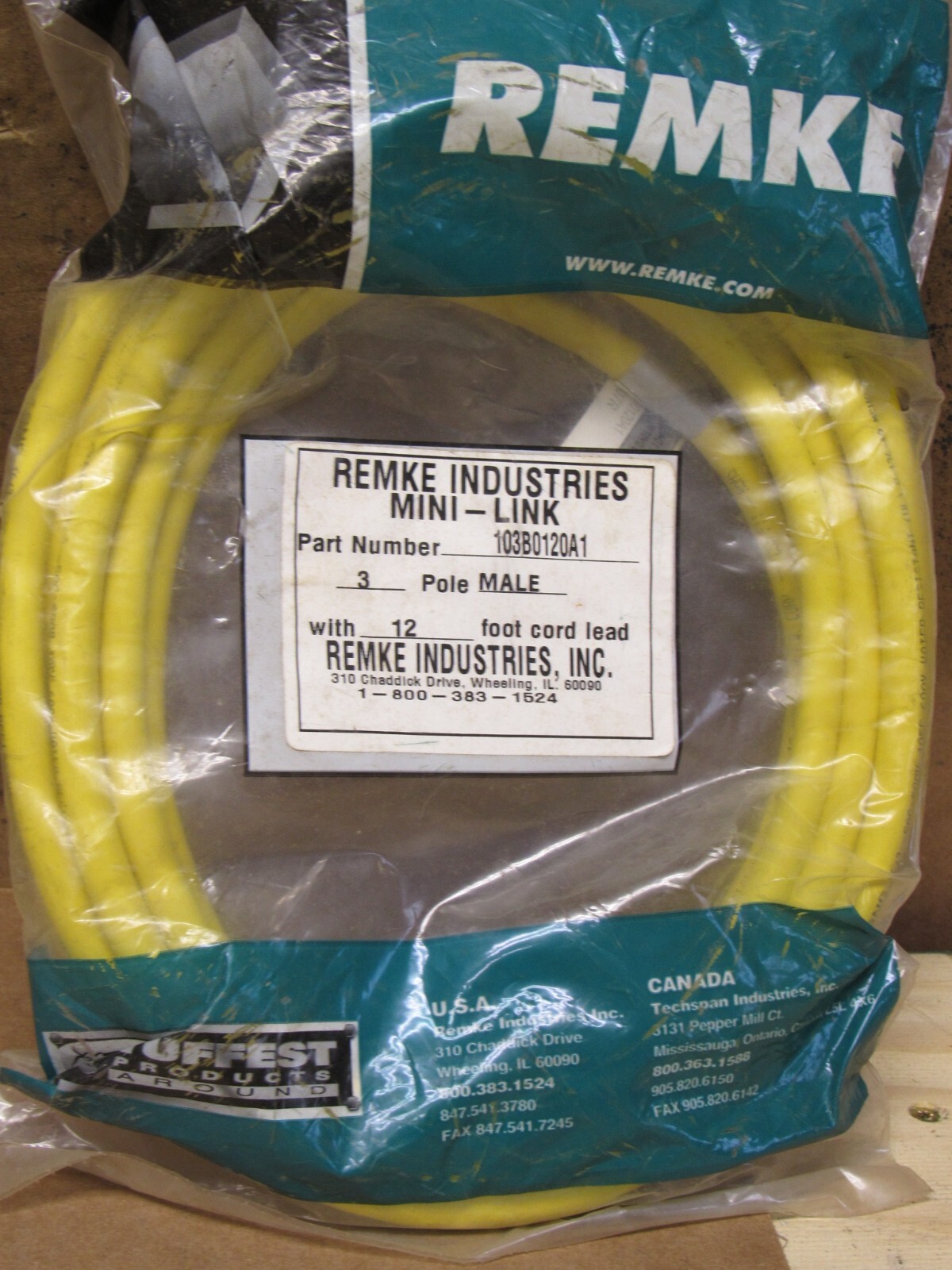 Remke Industries 3 Pole Female 12ft Cord Lead 103b0120a1