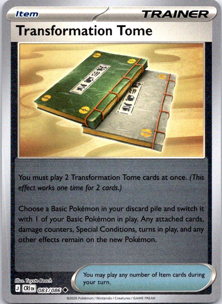 Transformation Tome Reverse Holo Uncommon ME04: Chaos Rising 083/086 NM