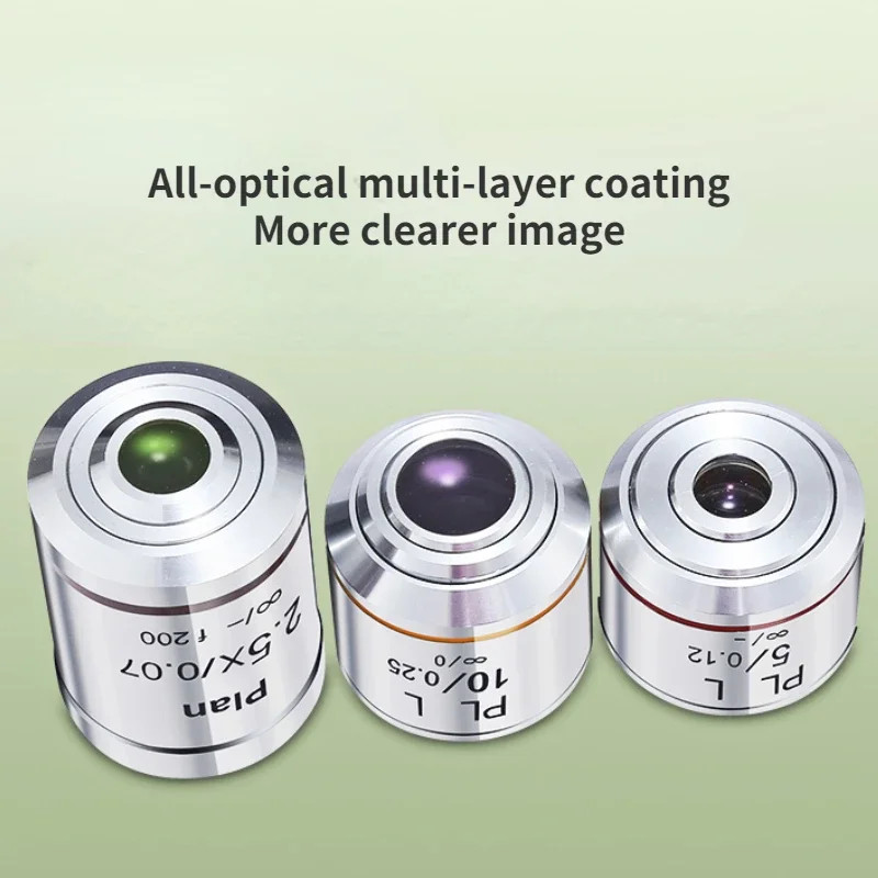 2.5X-100X Infinity Metallographic Biological Microscope Objective Lens RMS Plan