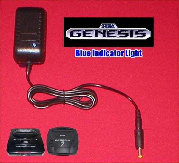 Power AC Adapter Power Supply Cord Plug W/LED for Sega Genesis 2 & 3 System NEW