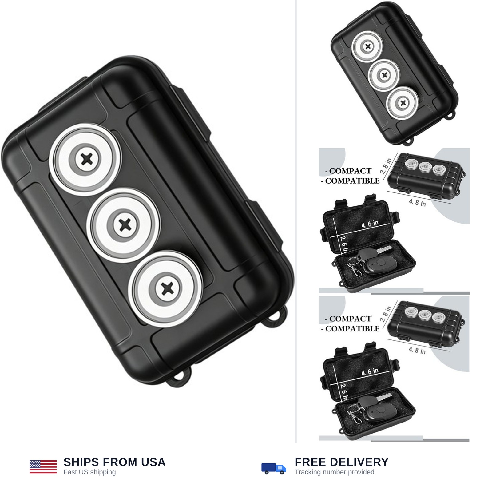 Magnetic Key Box with 3 Magnets, Magnet Key Holder for Under Car | Waterproof...