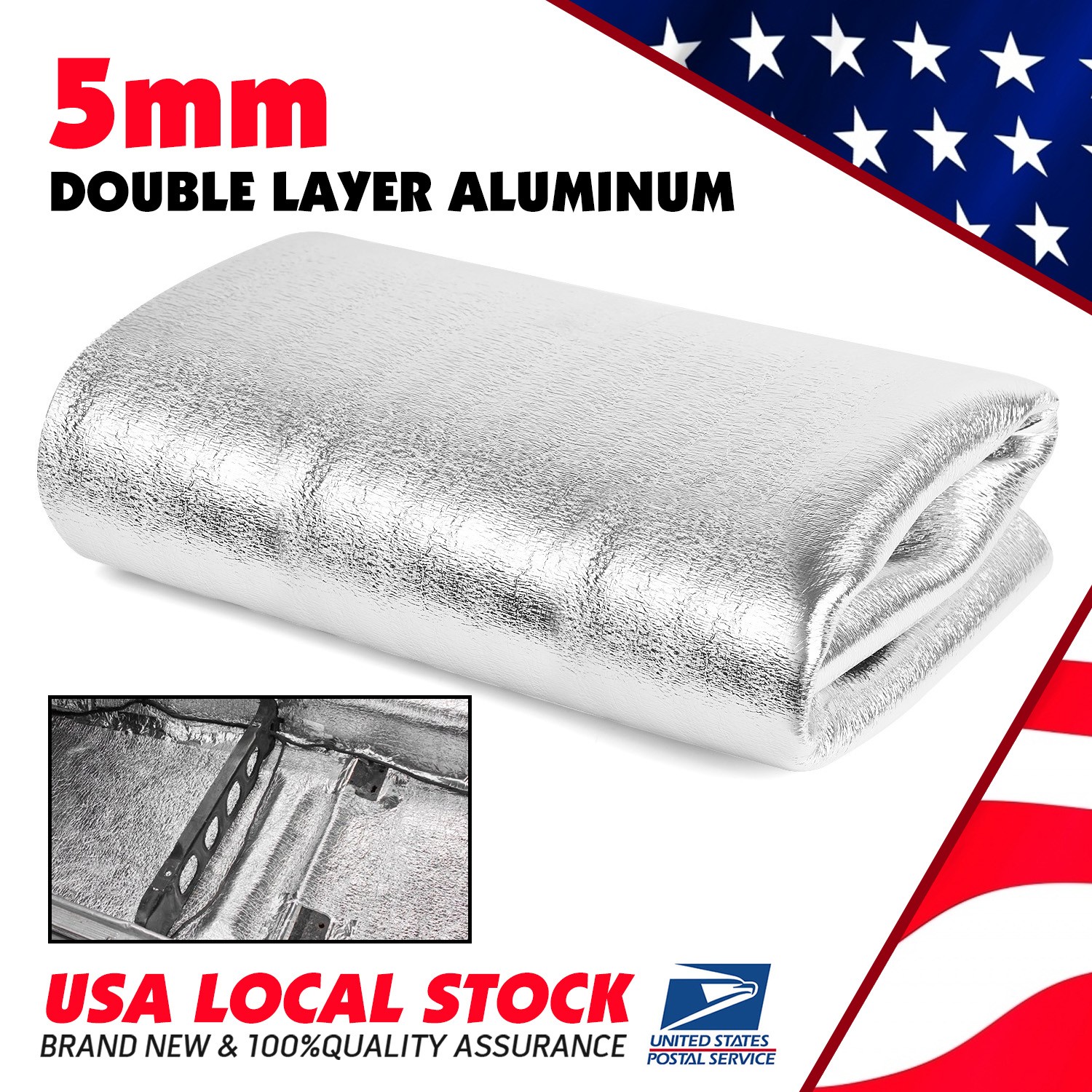 Double Aluminum foil Fireproof Heat Insulation Mat 5MM For Incinerator pipeline
