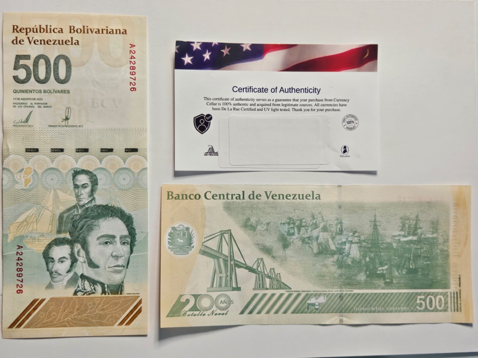 100 x VENEZUELA 500 DIGITALES 2023 Bolivar soberano USA SELLER bundle w/COA