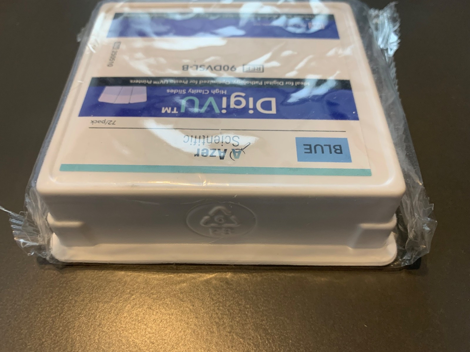 DigiVU Microscope Slides, 90 Degree Corner. Blue. 72 Per Pack. 90DVSL-B. New.