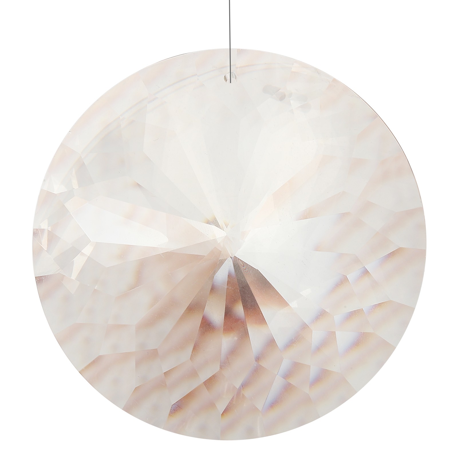 80mm Suncatcher Ornament, Round Bauhinia Faceted Prisms, Transparent