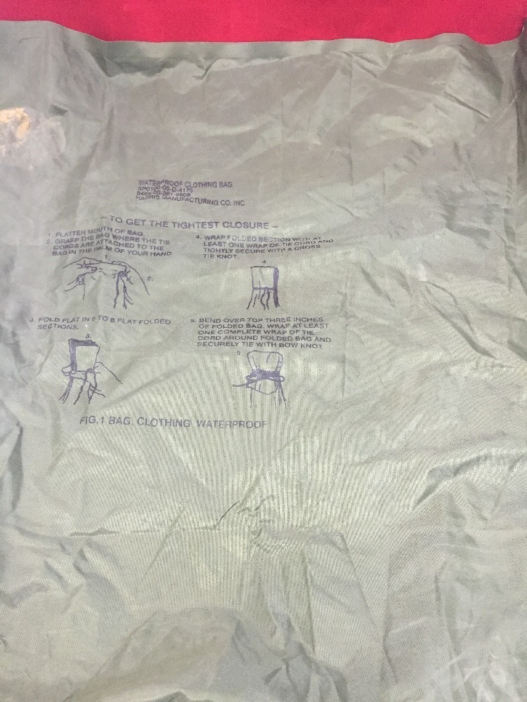 LOT OF 5 US ARMY Green Waterproof Laundry Clothing Bag See Listing