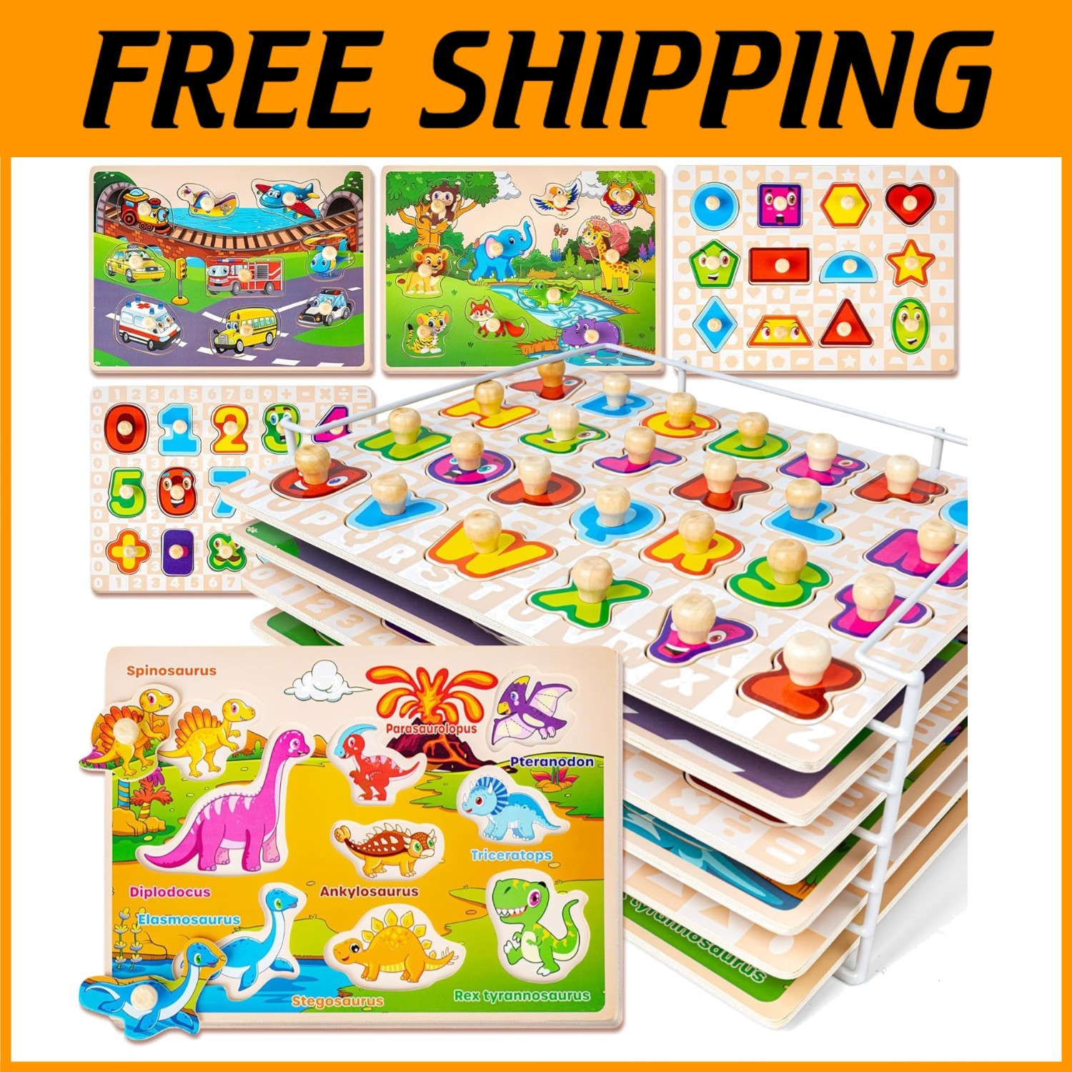 Educational Wooden Puzzles for 1-3  Olds