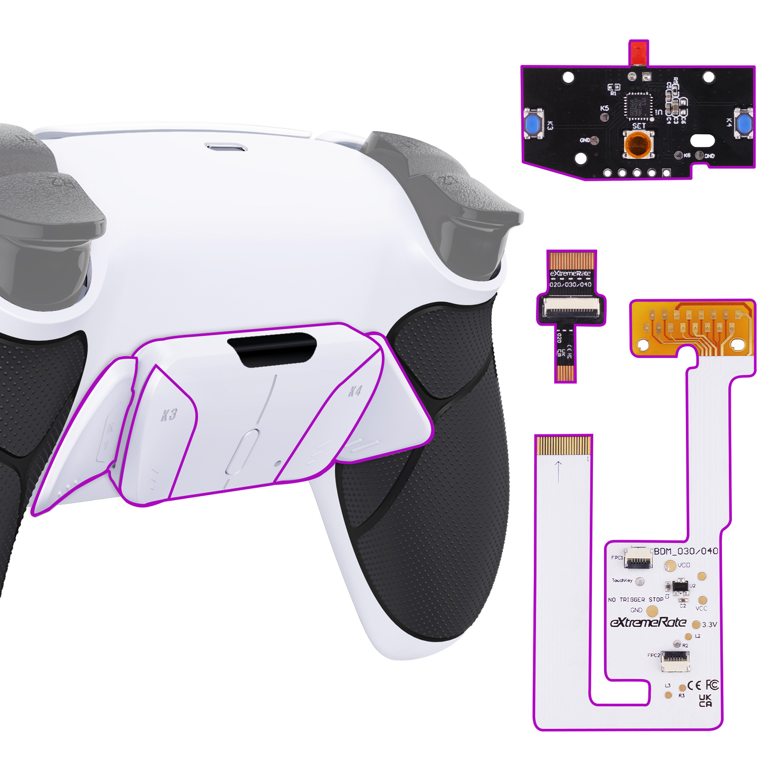 Programable RISE4 V3 Remap Kit 4 Back Buttons for PS5 Controller BDM-030/040/050