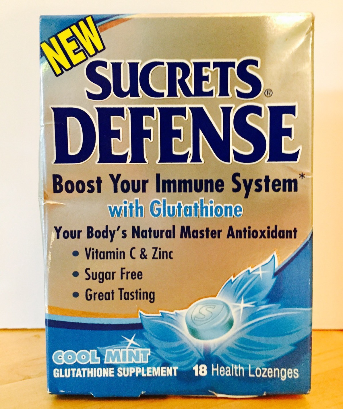 Sucrets DEFENSE Glutathione Supplement 18 Cool Mint Lozenges Fights Colds Sealed