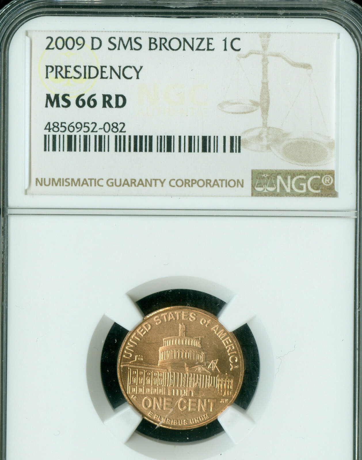 2009 D LINCOLN PRESIDENCY NGC MS66 RD SMS  BRONZE  .