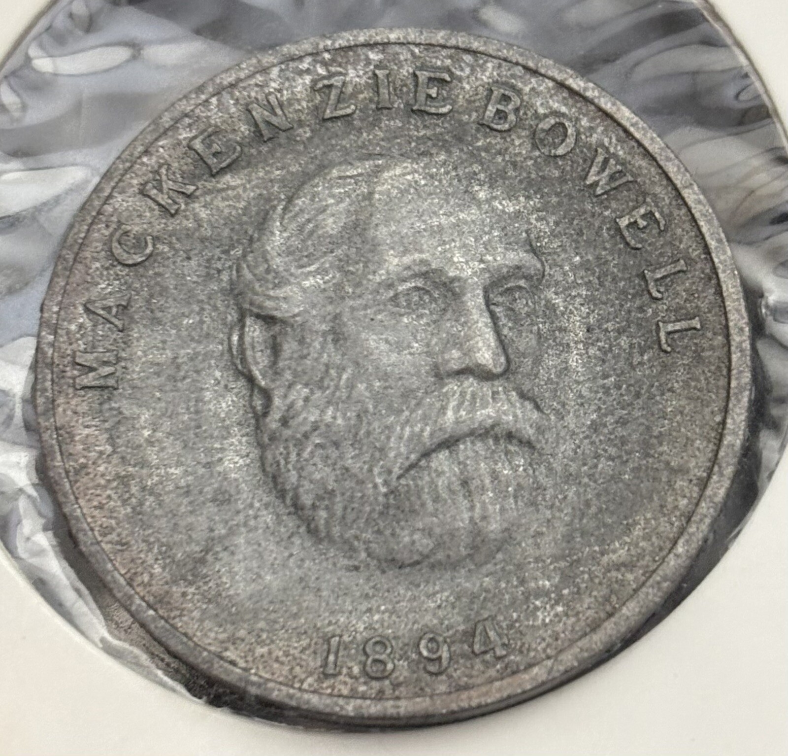 Mackenzie Bowell Canada Prime Minister Ottawa Parliament Shell Oil Token Medal