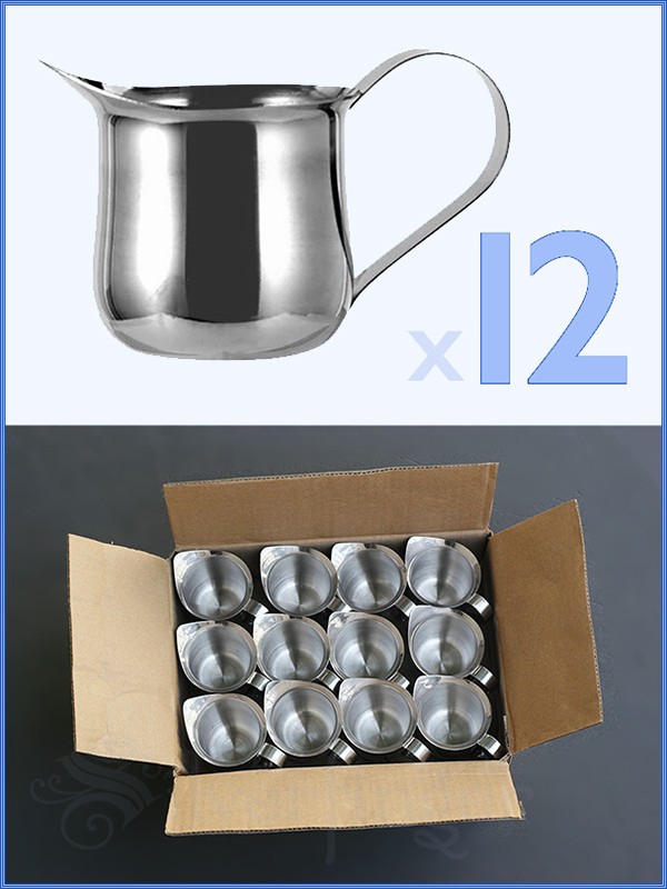 12 PITCHERS CREAMERS STAINLESS STEEL 90mL 3oz Milk Barista Coffee Espresso Latte