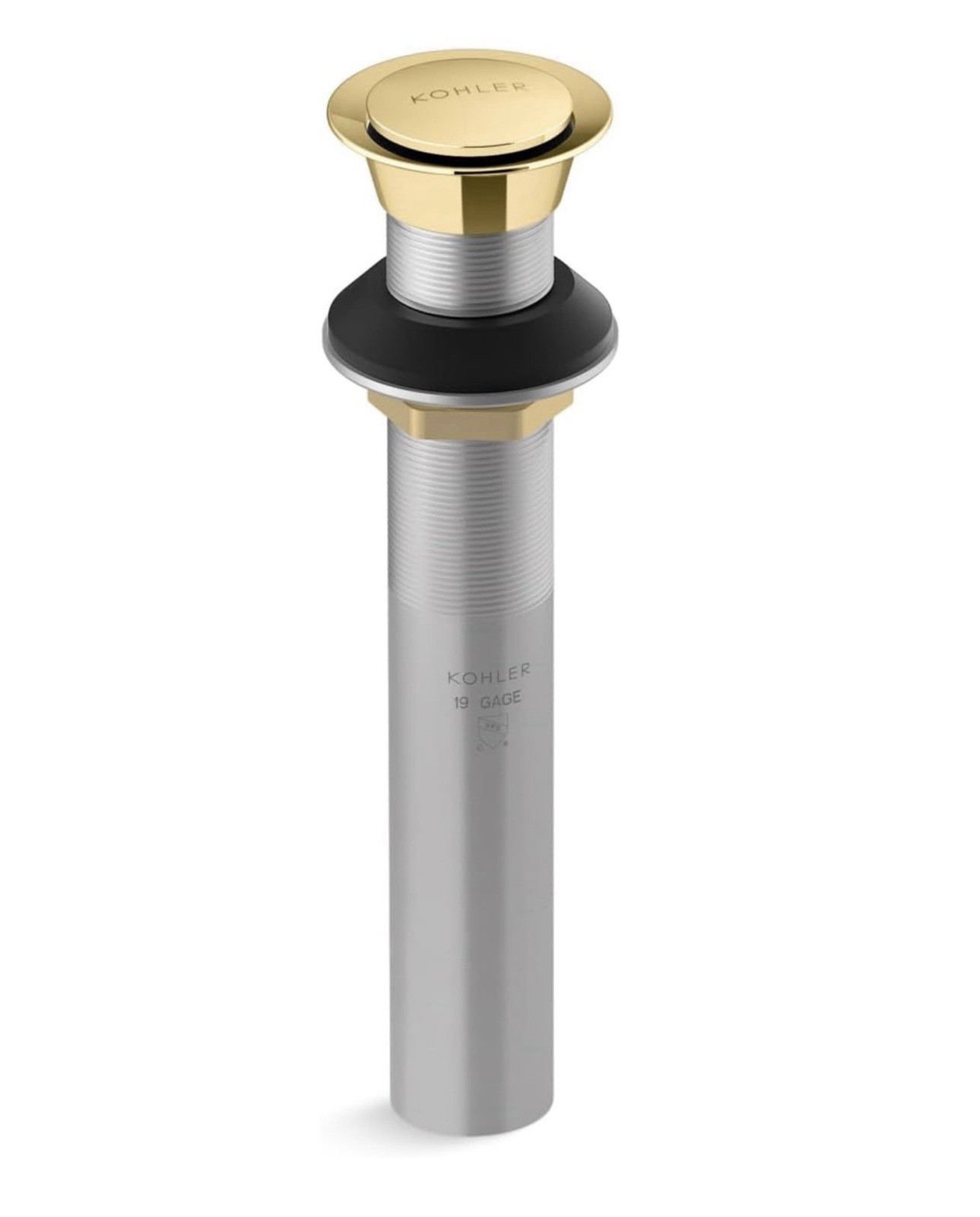 Kohler Clicker drain without overflow K-33151-PB In Vibrant Polished Brass