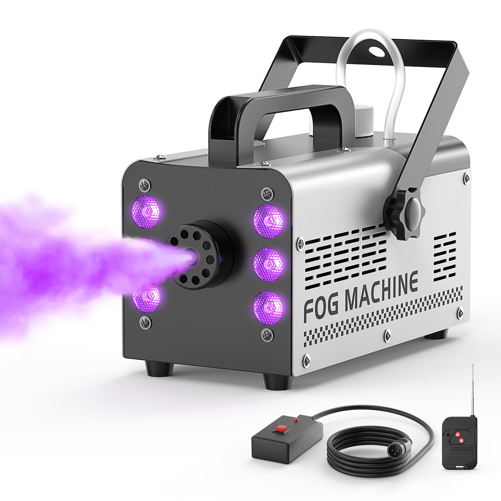 800W Smoke Fog Machine RGB 6LED Light Disco light DJ Party Fog w/Remote