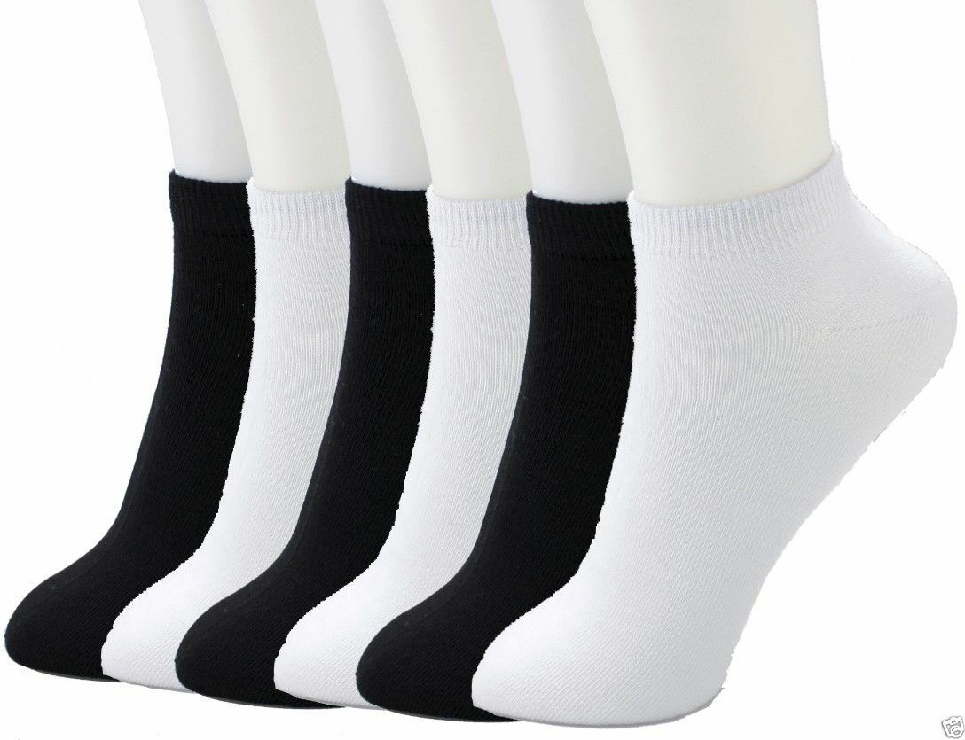 New Lot 6-12 Pairs Mens Womens Ankle Socks Cotton Low Cut Casual Size 9-11 10-13