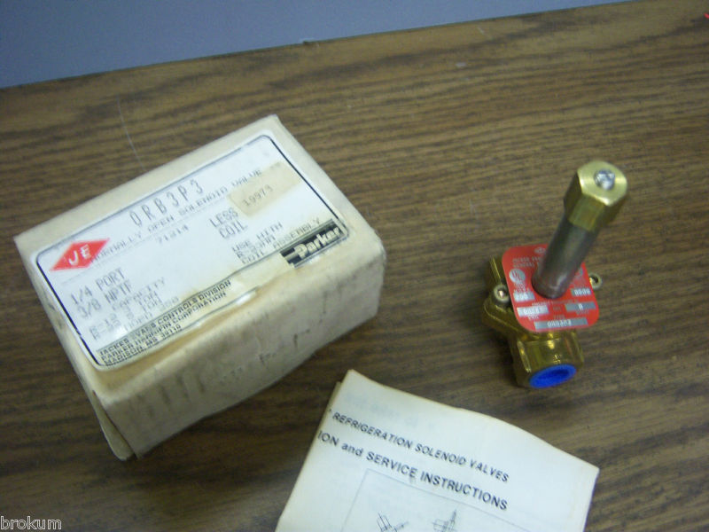 PARKER JE ORB3P3 NORMALLY OPEN SOLENOID VALVE ~NIB~