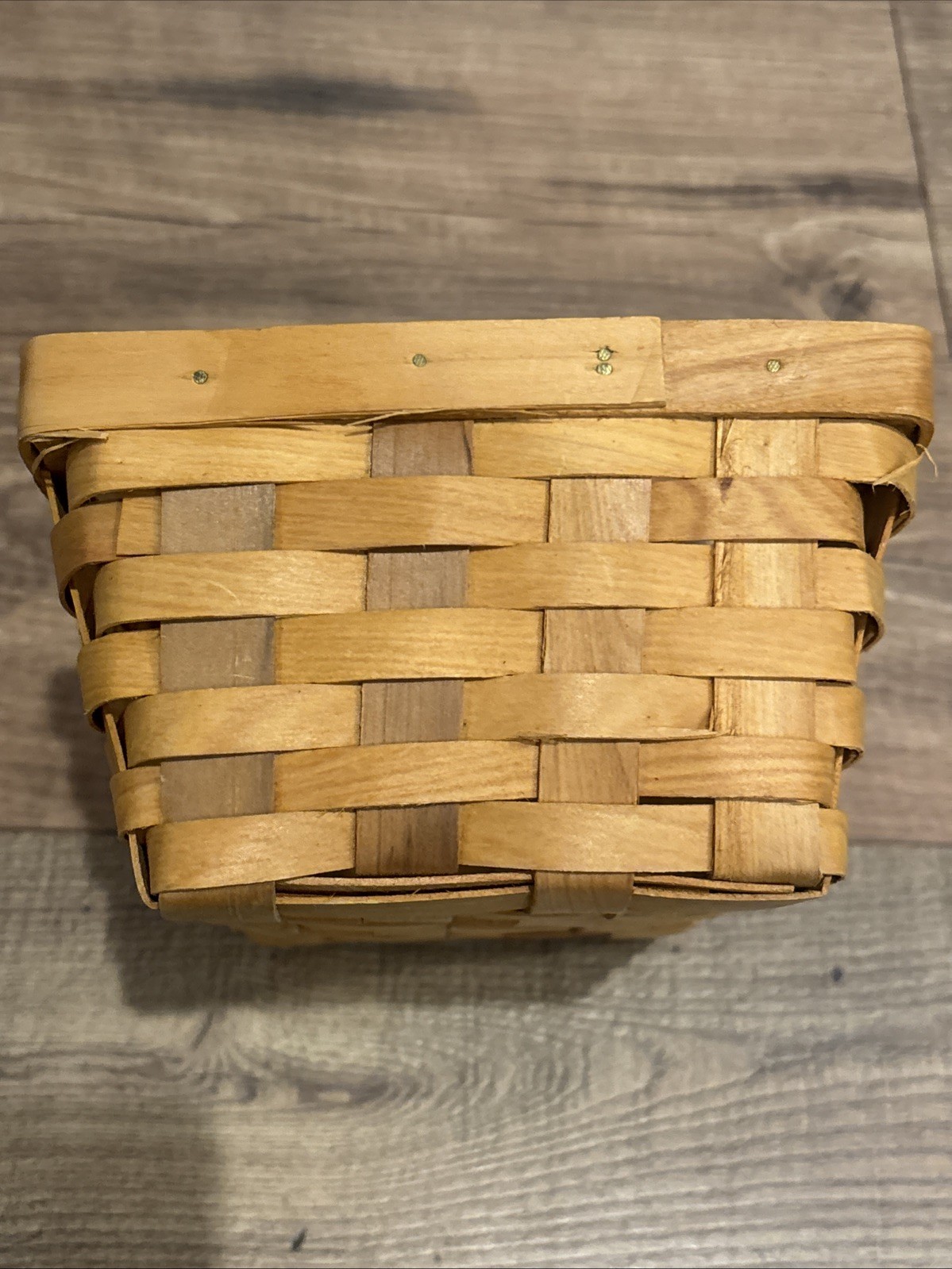 Rustic Home Decor Rectangular Handwoven 7" X 9” Medium Wood Basket