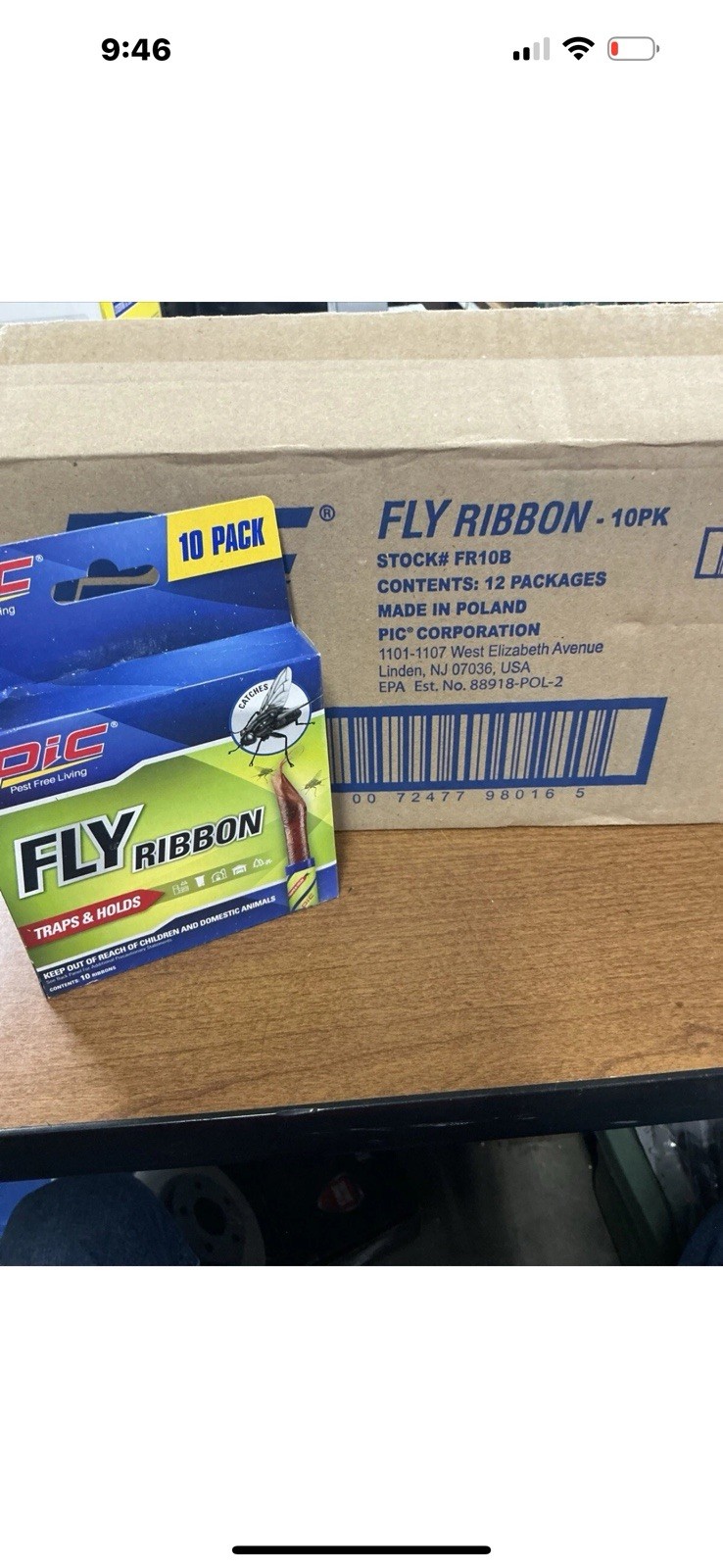 New!!! Pic FR10B Sticky Fly Ribbons, 12 Boxes Of 10. (120 Total)