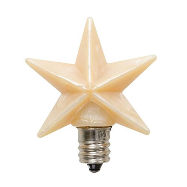 1.5" Medium Silicone Star Light Bulb - 3 Watt Candelabra - Cream Ivory Patriotic