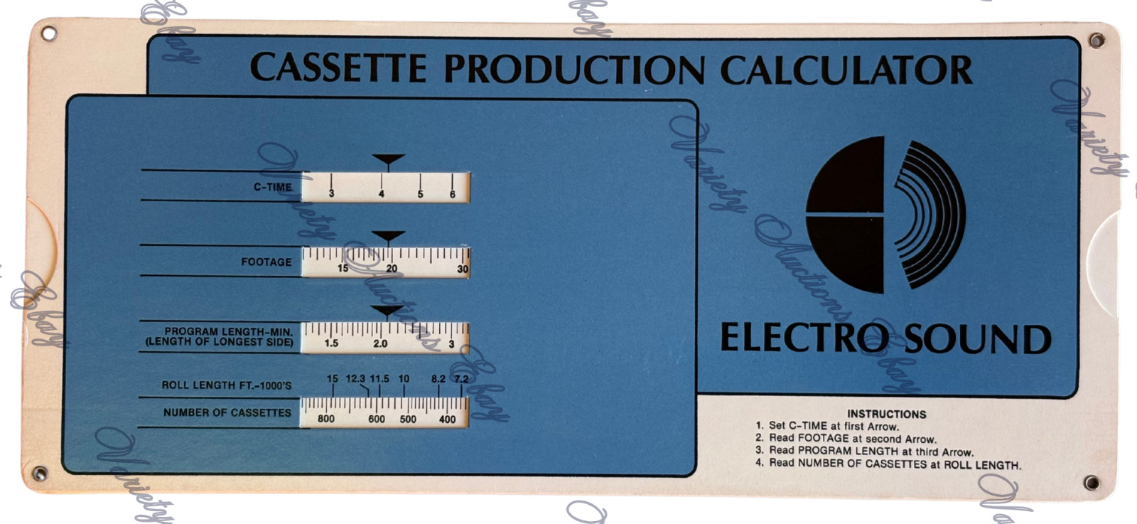 1984 Electro Sound Cassette Production Calculator Vintage Audio Duplication Tool