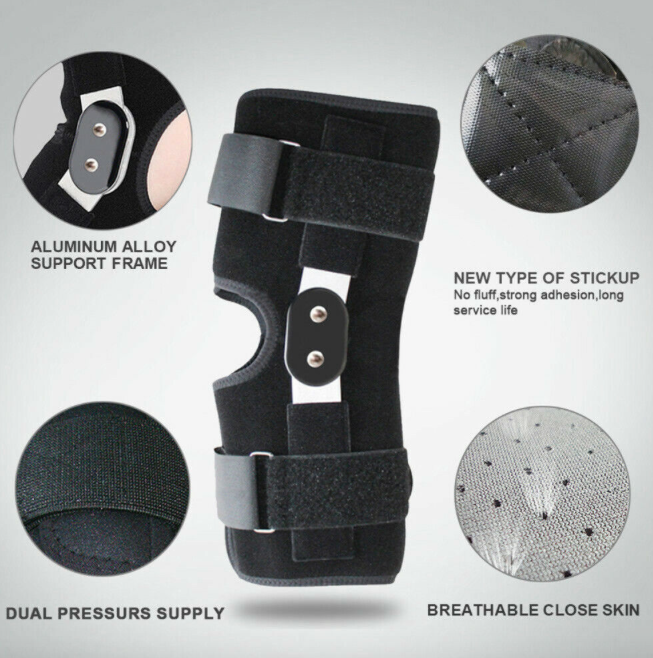 Plus Size External Hinged Knee Brace with Compression Wrap for Big & Wide Thighs