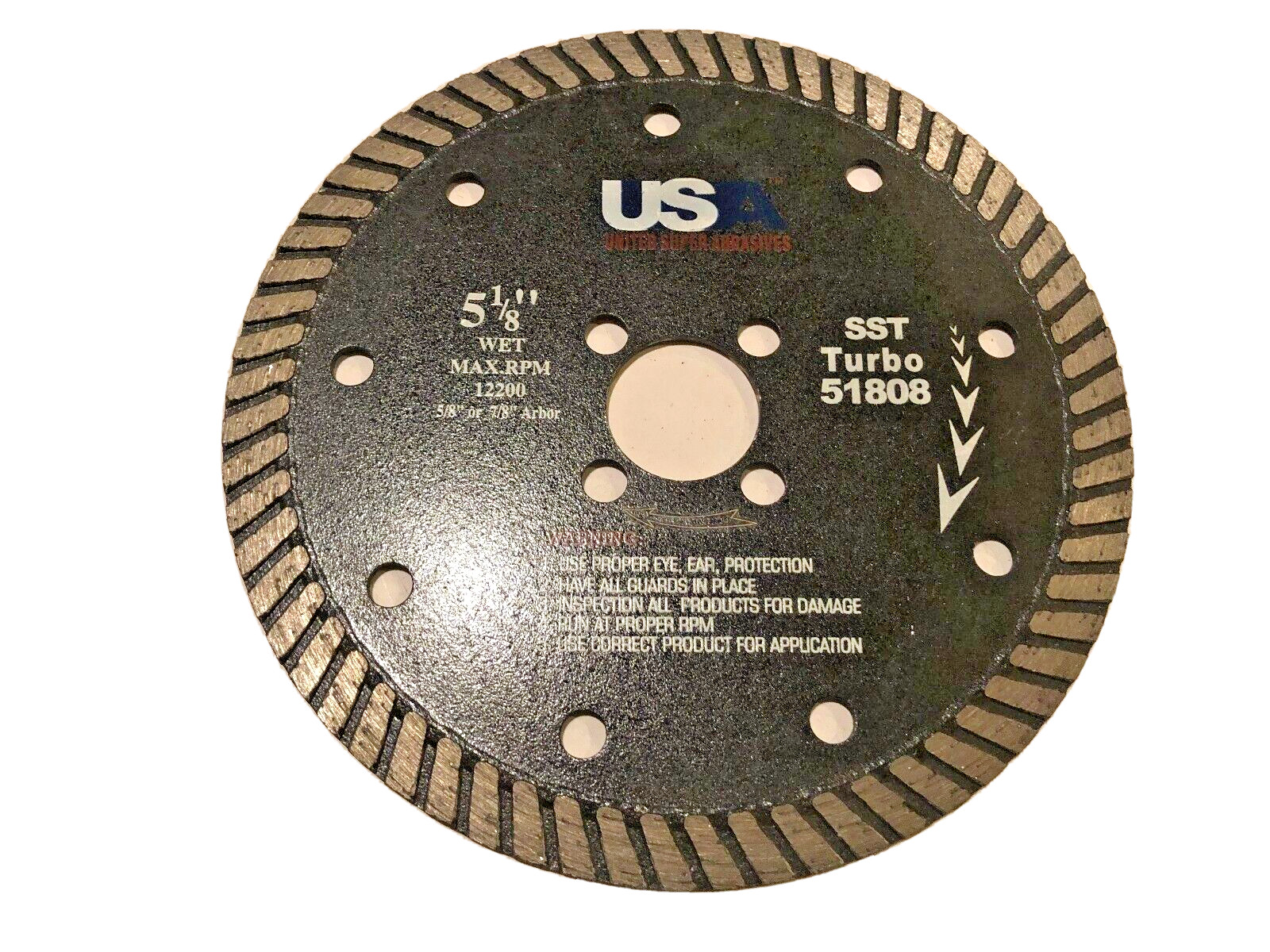 5-1/8" Premium Continuous Turbo Diamond Saw Blade Marble, Granite, Stones, Tiles