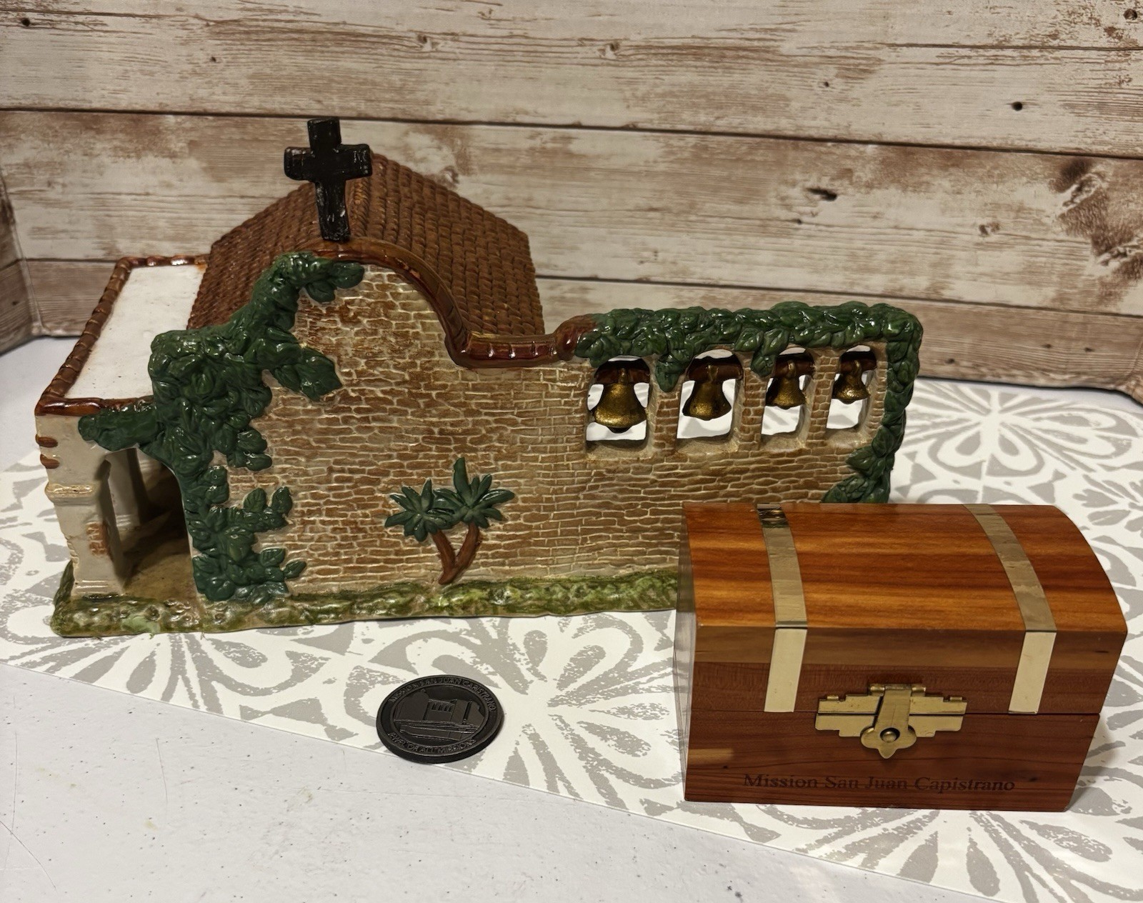 California Missions SAN JUAN CAPISTRANO 1997 Cross Keepsake Box Coin LOT Lightup