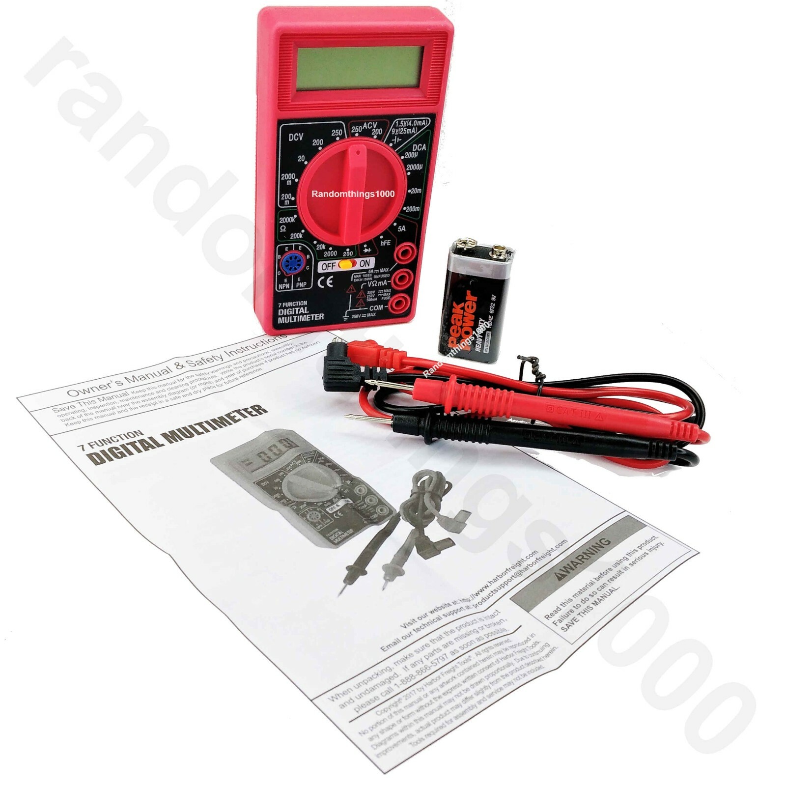 7 function digital multimeter battery tester meter voltmeter voltage tester omh