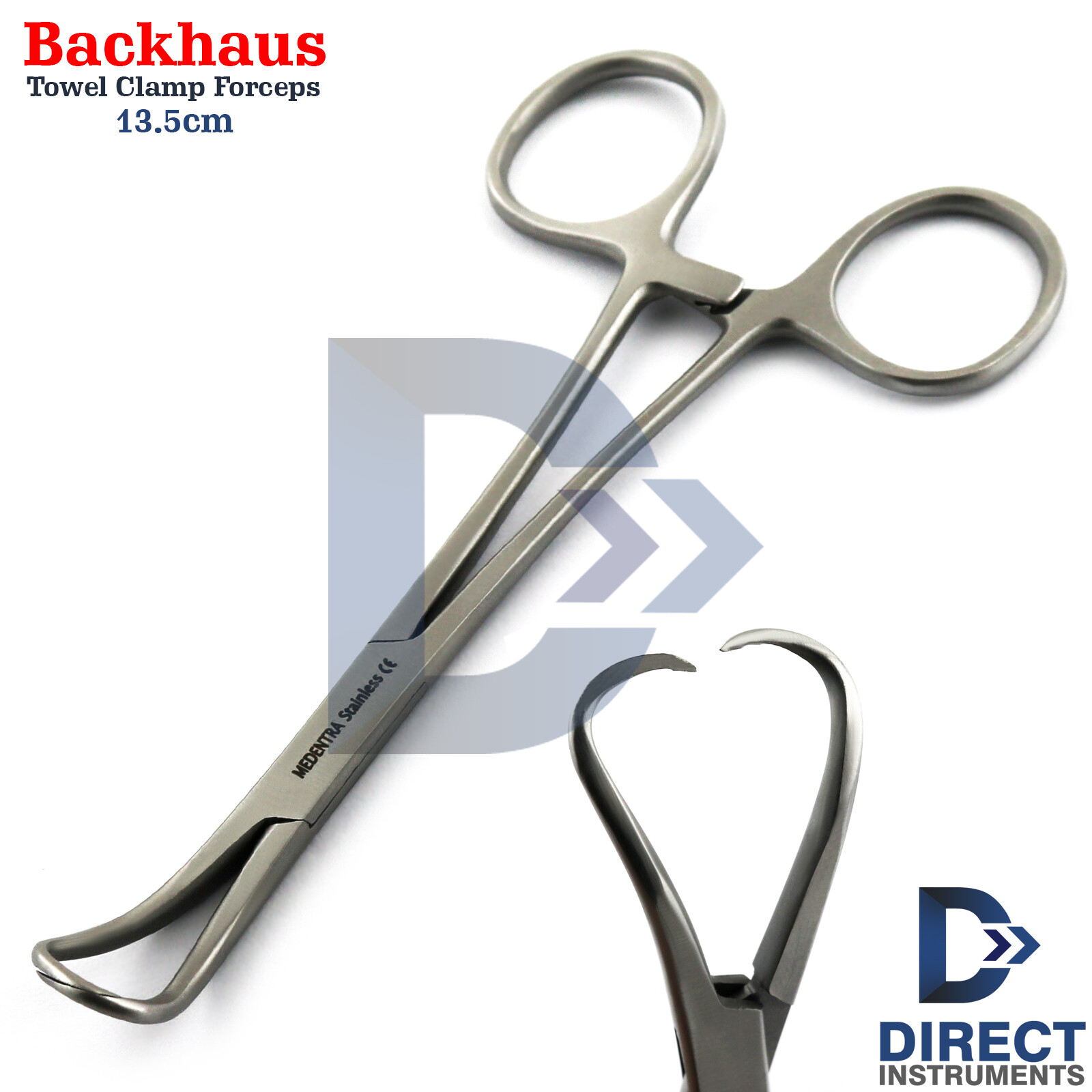 Backhaus Towel Clamp Locking Forceps 5.5'' Grasping Tissue Surgical Veterinary