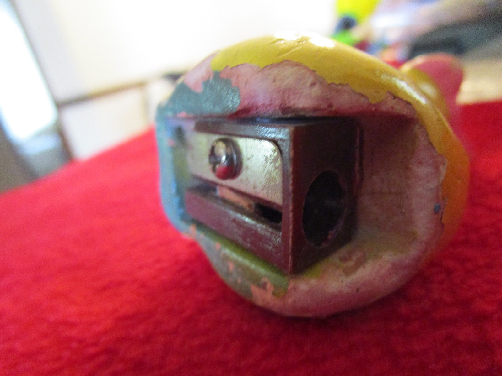 antique vintage cartoon pencil sharpener