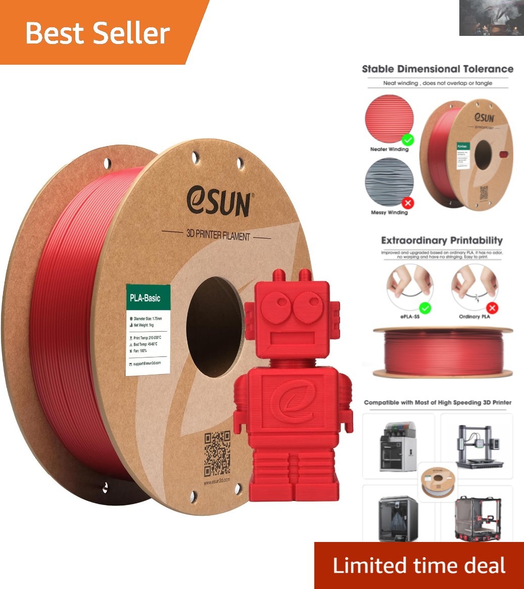 Fast Printing Fire Engine Red PLA Filament 1.75mm - 1KG Ideal for Professionals