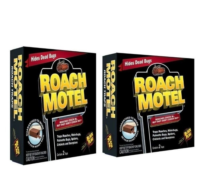 (2 Packs, 4 Traps) - Black Flag Roach Motel Insect Trap