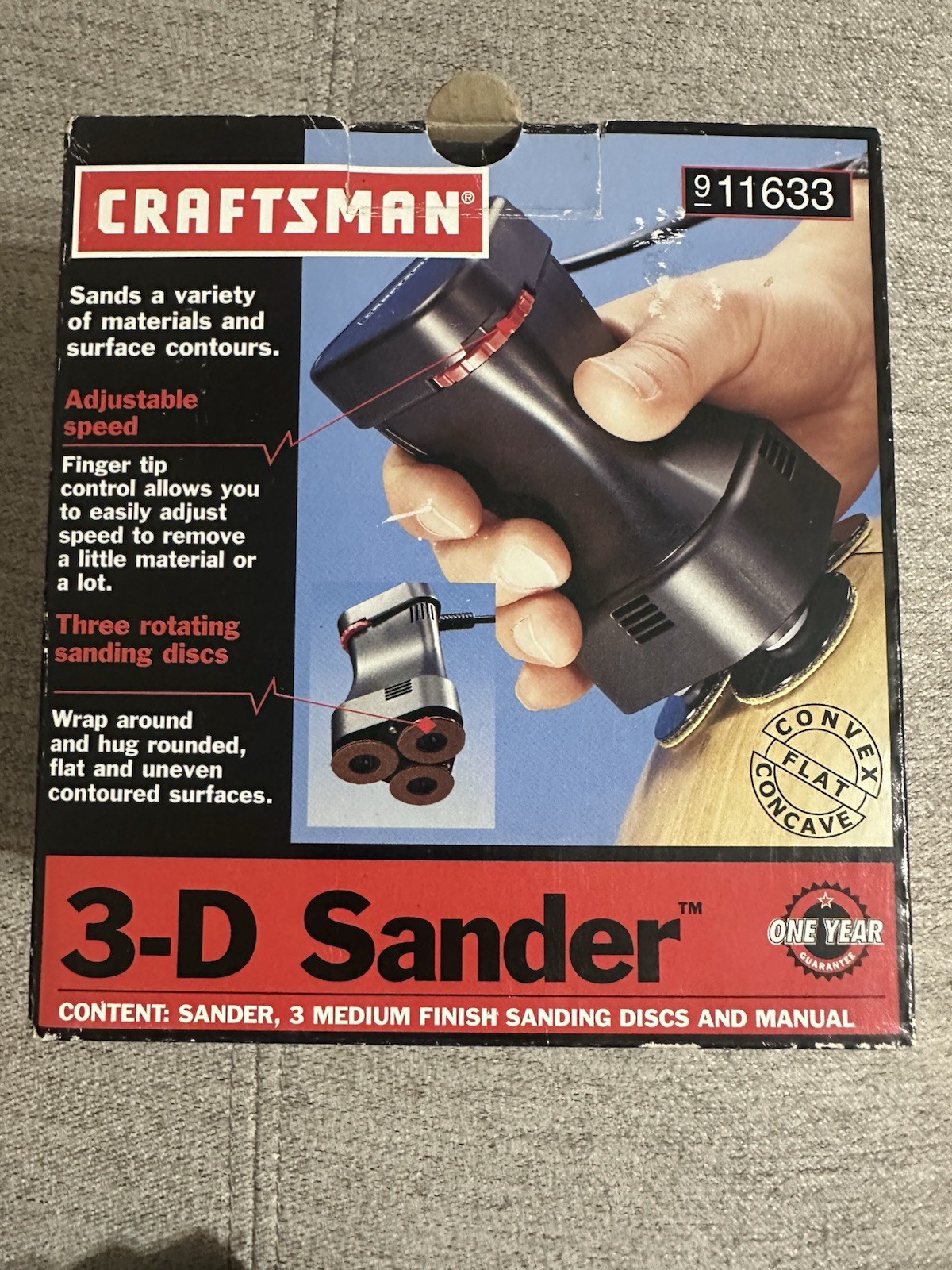 Vintage Craftsman Variable Speed 3-D Sander 911633 Sanding Polishing Set Tested