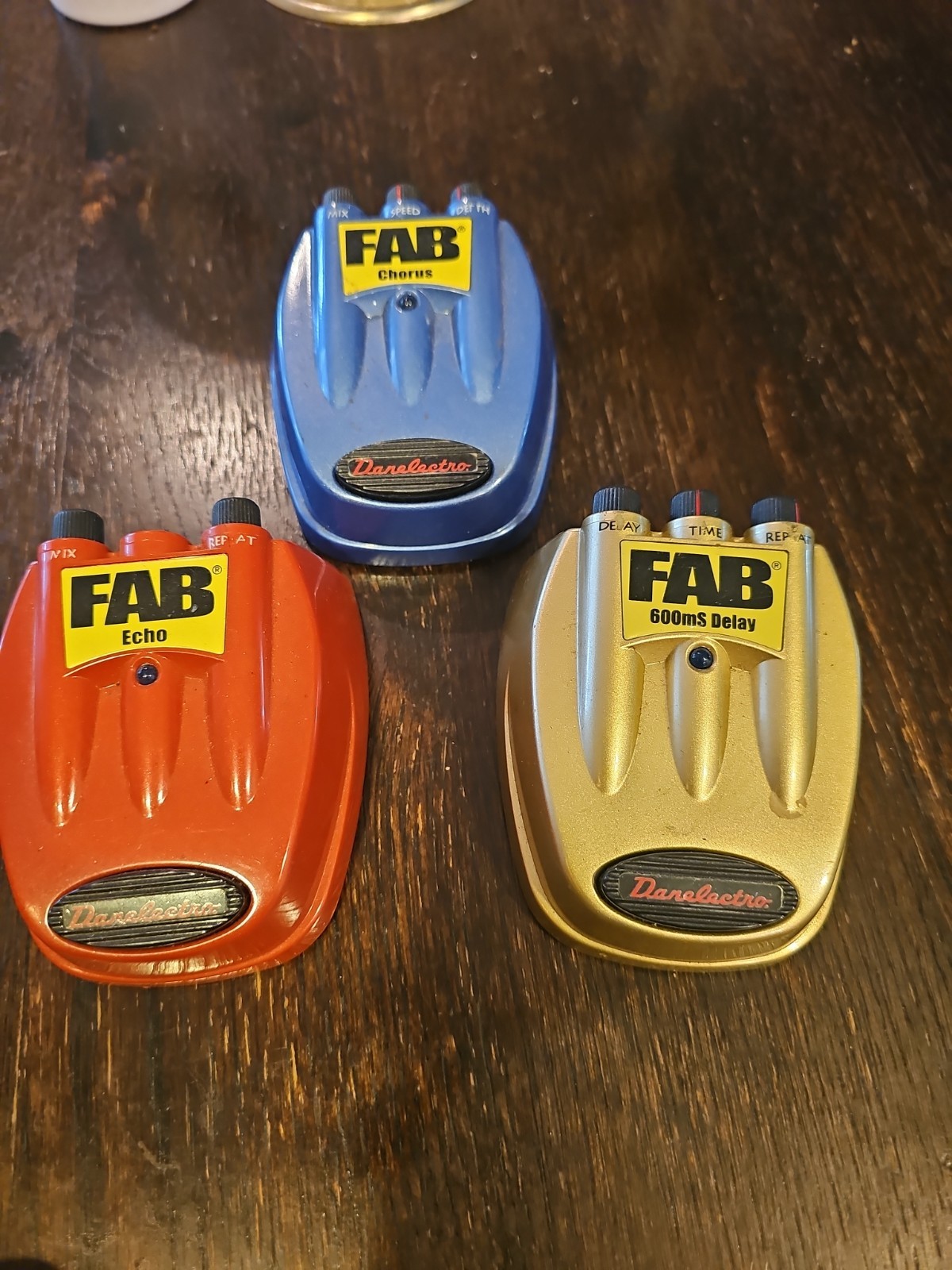 Danelectro FAB Pedal Lot of 3 - Chorus (D-5), Echo (D-4), 600ms Delay (D-8) -