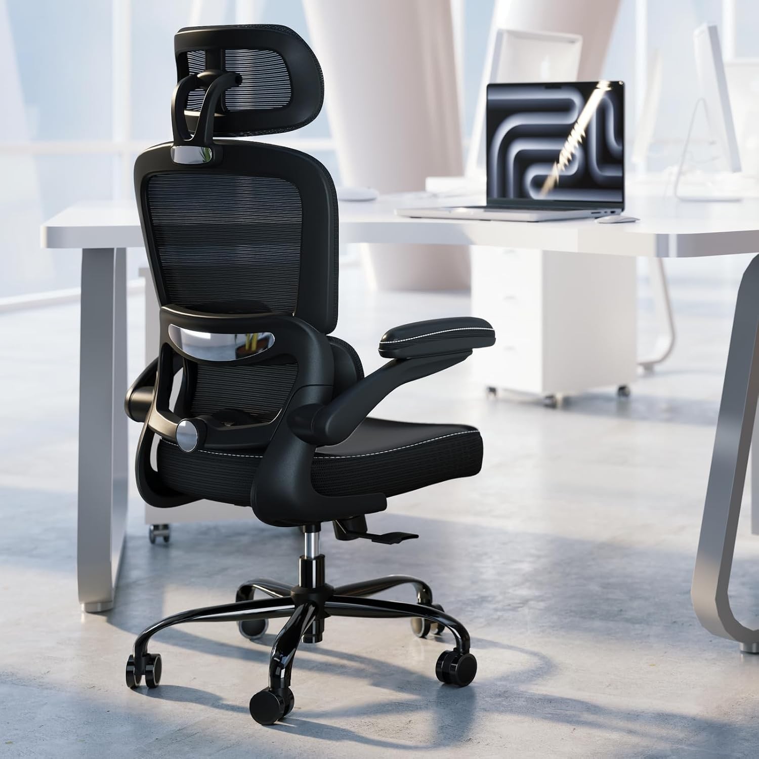 Ergonomic Office Chair Desk Chair W/ Adjustable Headrest Lumbar Support Computer