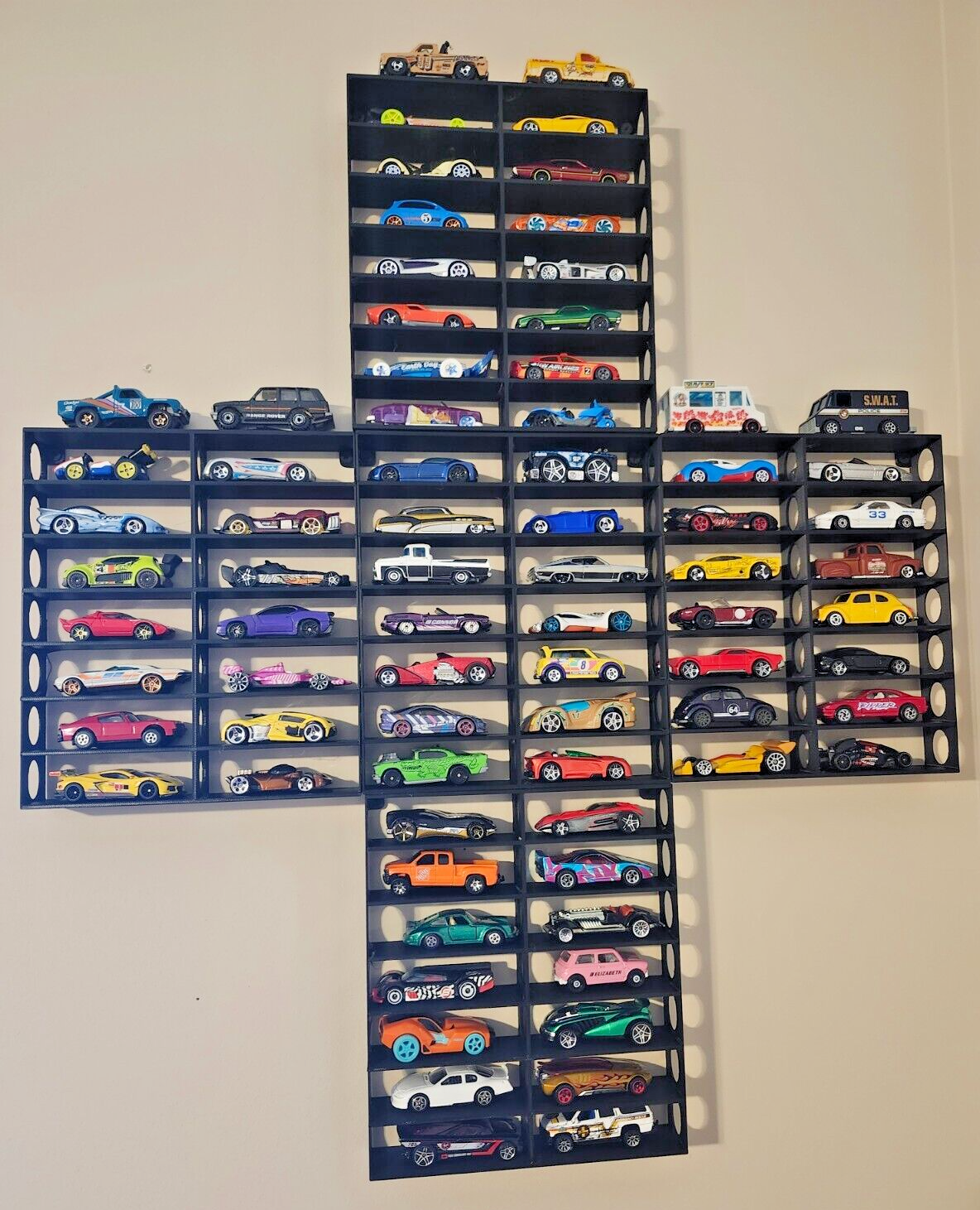 5 pack 14 Car Wall Mount Hot Wheels 1:64 Matchbox Display Shelf Toy Storage