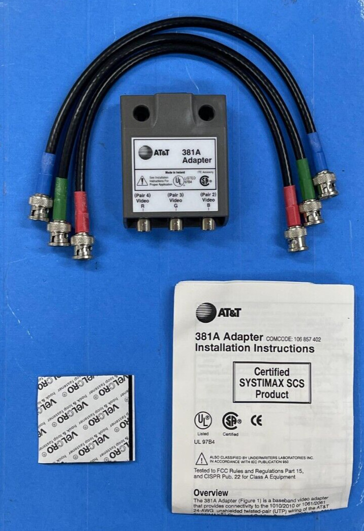 Z 1-pcs AT&T 381A RGB Video Adapter 3 x BNC to RJ45 Ethernet Jack