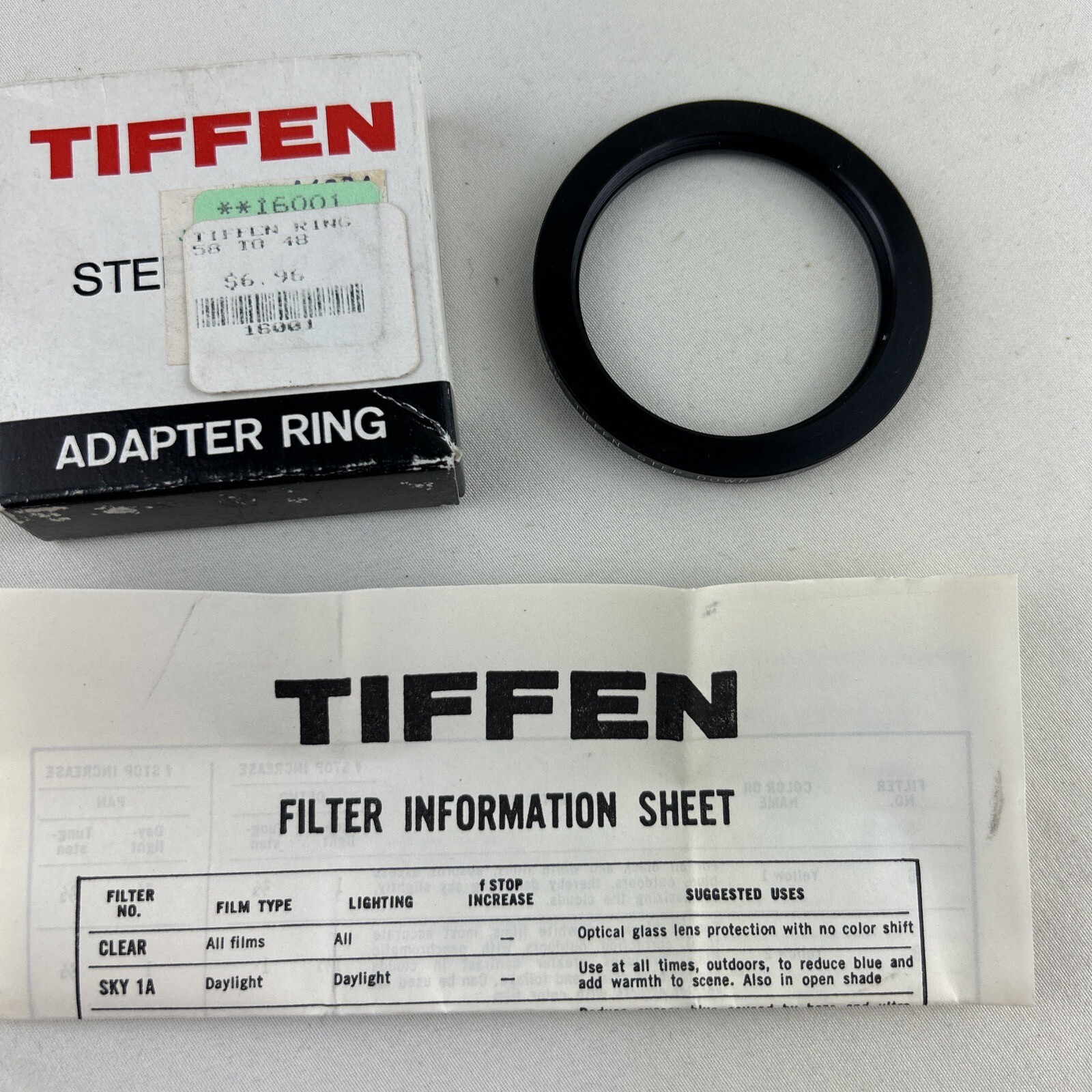 Tiffen 58mm to 48mm Step Down Ring "New Old Stock"