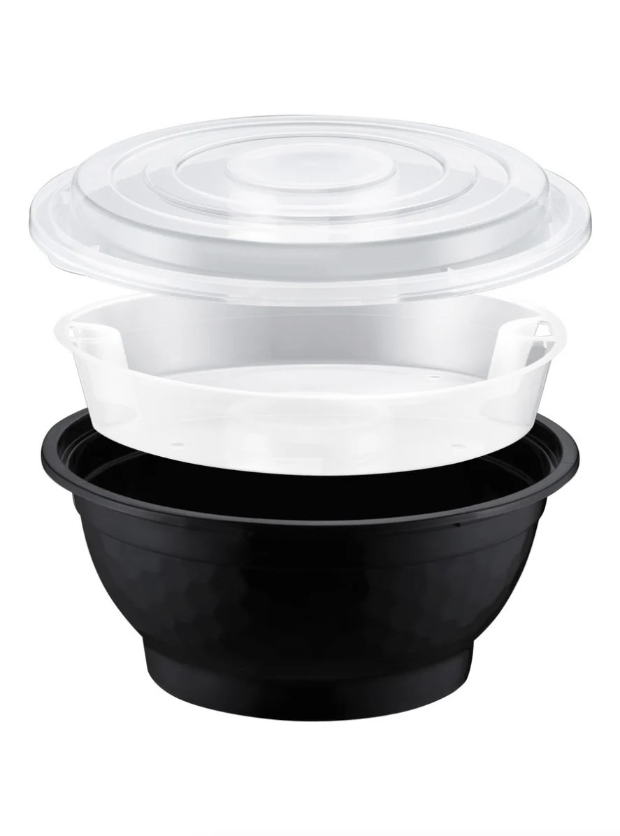 ProTakeOut, 50 oz Microwaveable Noodle Bowls with Inserts and Lids – 90 Sets