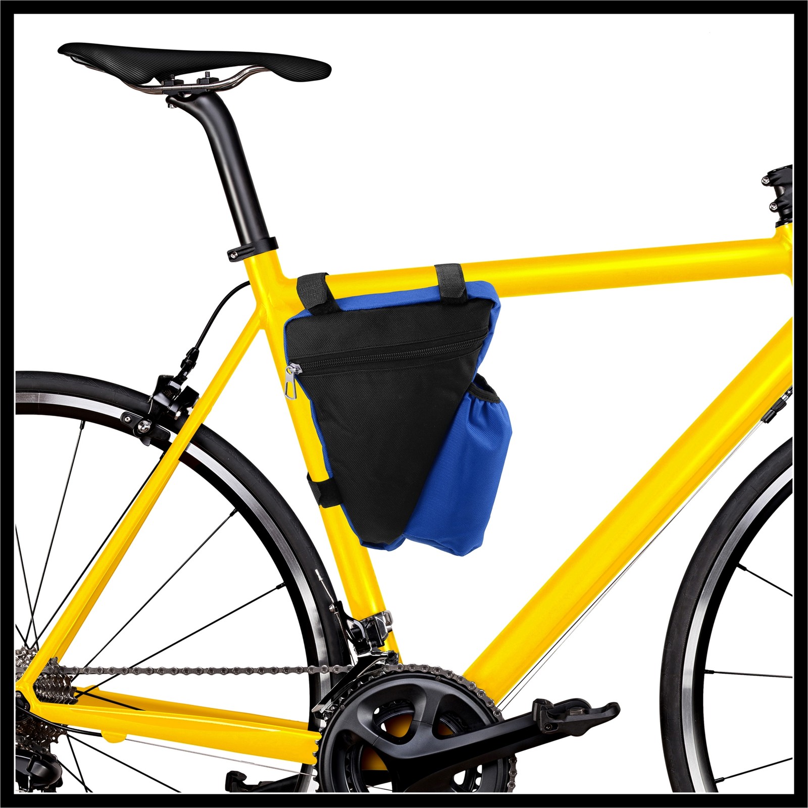 Triangle Frame Bag with Bottle Holder Storage Bag for Mountain Bicycle