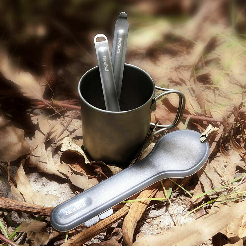 NEXTOOL KT5525 Titanium Spoon Fork Tableware Set Portable Cutlery Ultralight 25g