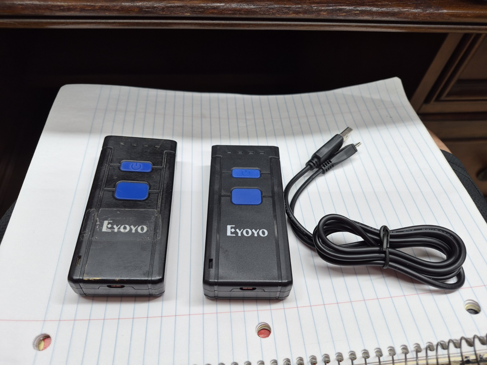 Qty 2 Eyoyo Mini 1D Wireless Barcode Scanners Model EY 2877 1D Book Scanner