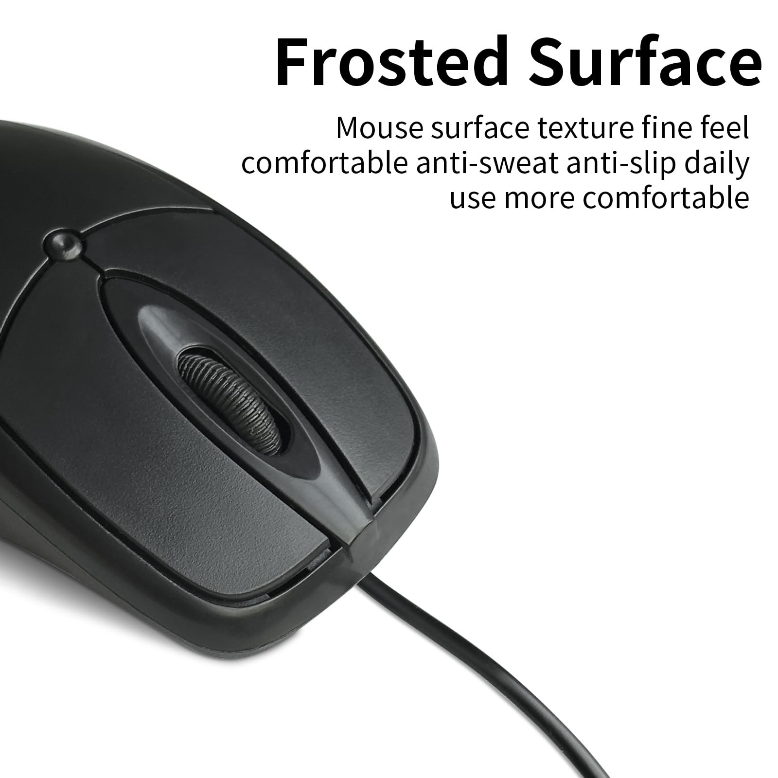 High-Performance Wired PS2 Mouse - 1000 DPI Resolution Black 5ft Cable Includ...