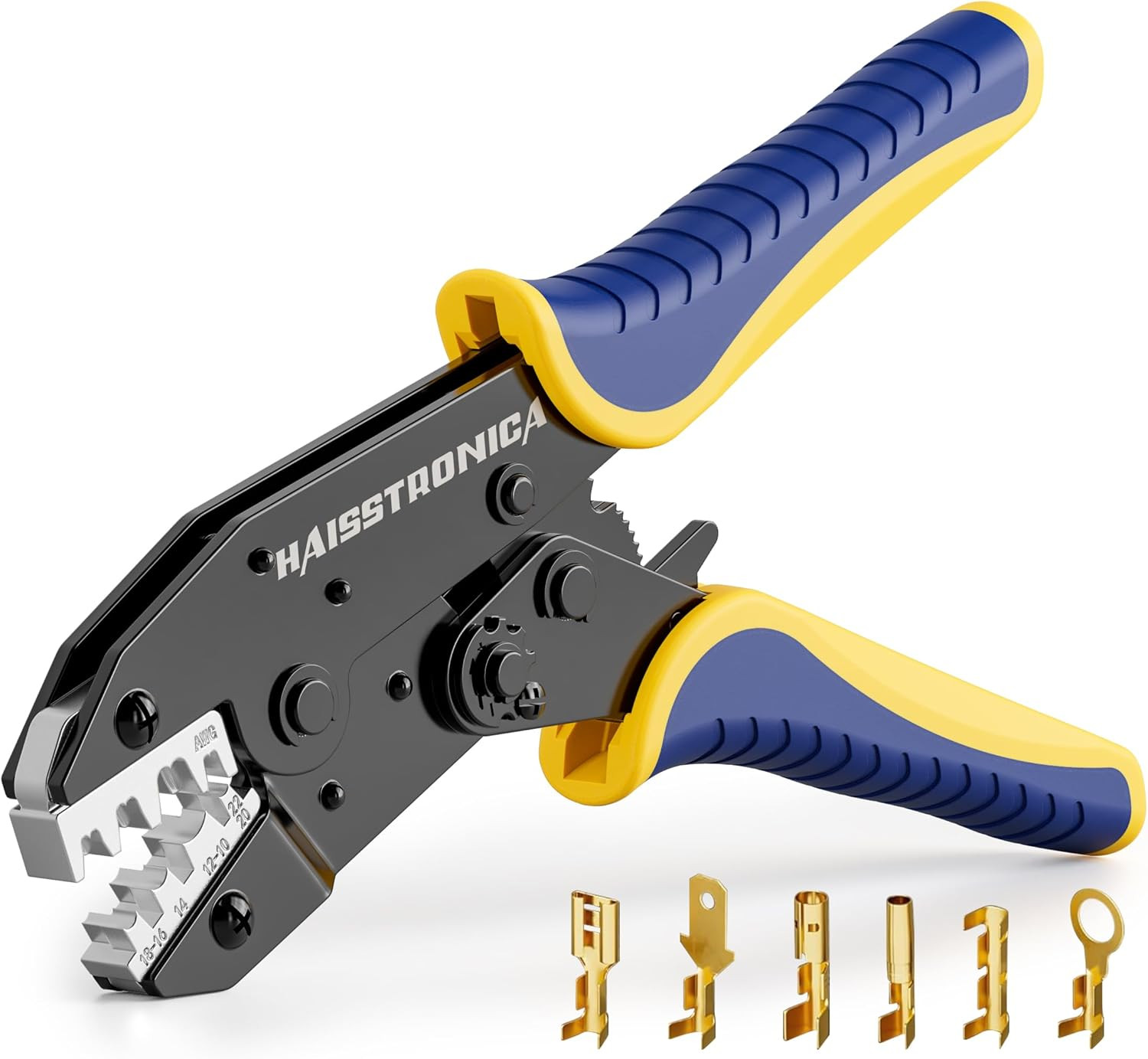 Crimping Tool for Open Barrel Terminals, AWG 22-10, HS-5327 | Ratchet, Marked Ca