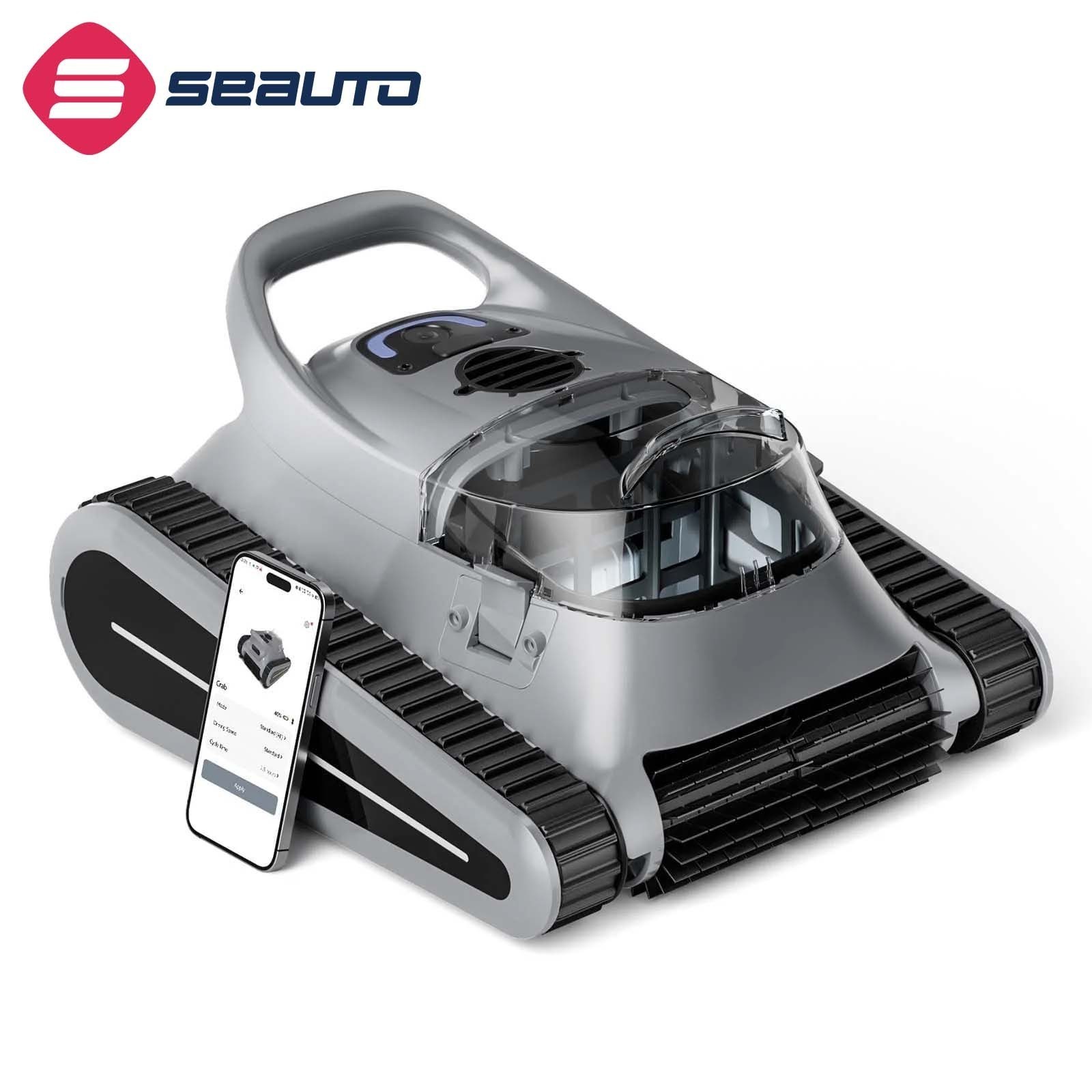 SEAUTO Cordless Robotic Pool Cleaners Wall Climbing Pool Cleaner 2,150 Sq.ft