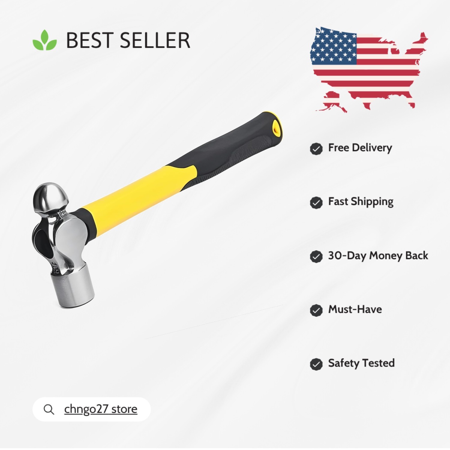 Precision 8 oz Ball Peen Hammer - Durable Construction for All Your DIY Projects
