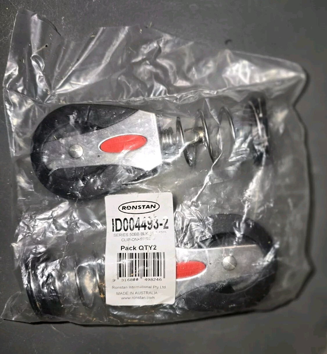 Ronstan Series 50BB Blk(SS431) Clip On Spring 2pack BRAND NEW