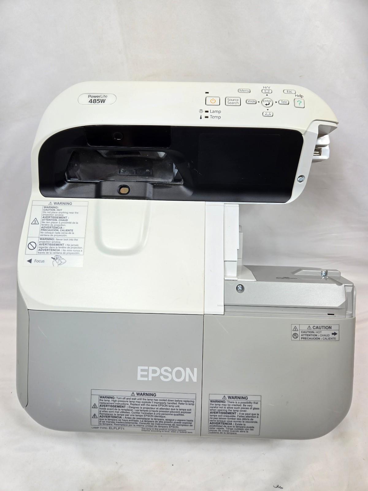 Epson Powerlite 485w short throw projector XGA 3LCD H454A 1916 Lamp Hours
